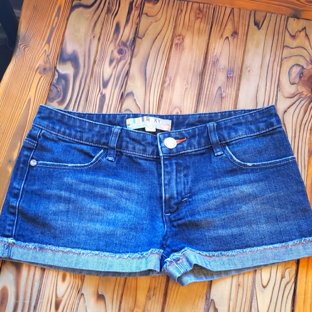 Womens Roxy Denim Jean Cuffed Shorts Size 7